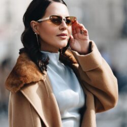 Empresária Emmanuelle Louza na Semana de Moda em Milão