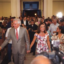 Ronaldo e Gracinha Caiado na solenidade de entrega da restauração da Catedral Matriz de Sant’Ana, na Cidade de Goiás