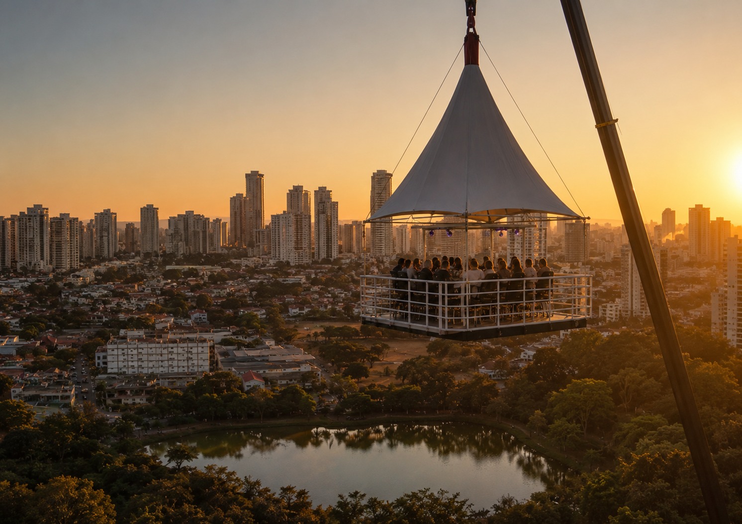 No momento, você está visualizando City promove experiência inédita de bar suspenso a 40 metros de altura, com vista para o Parque Vaca Brava